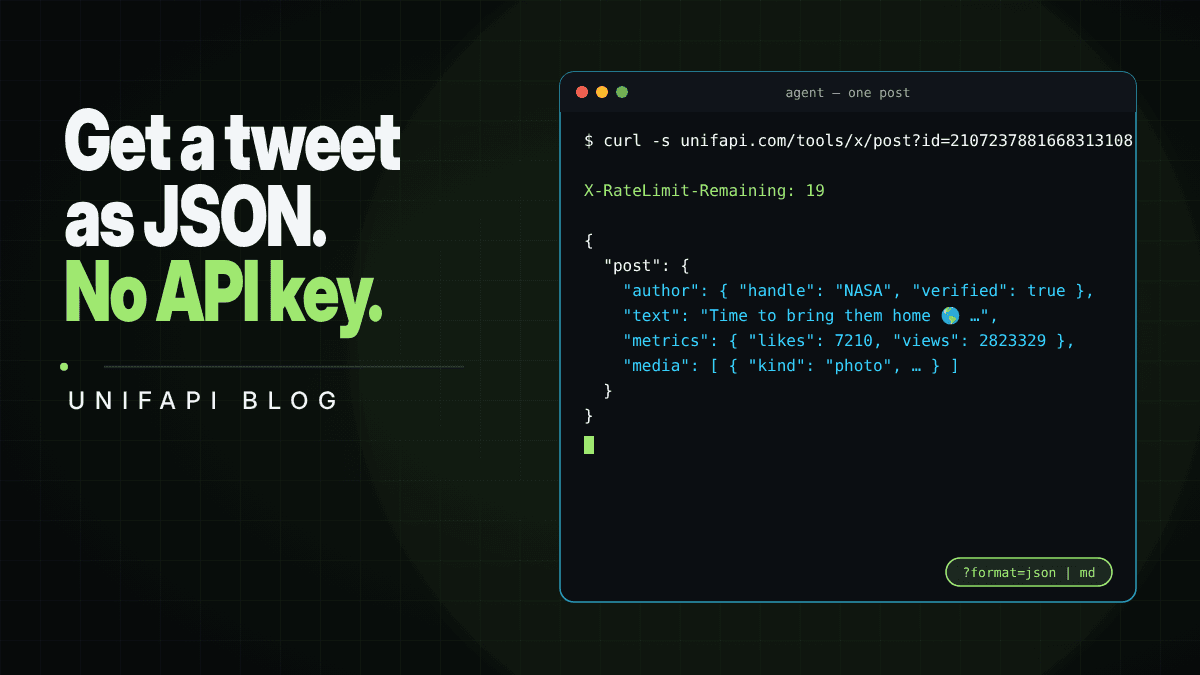 How to get a tweet as JSON without an X API key