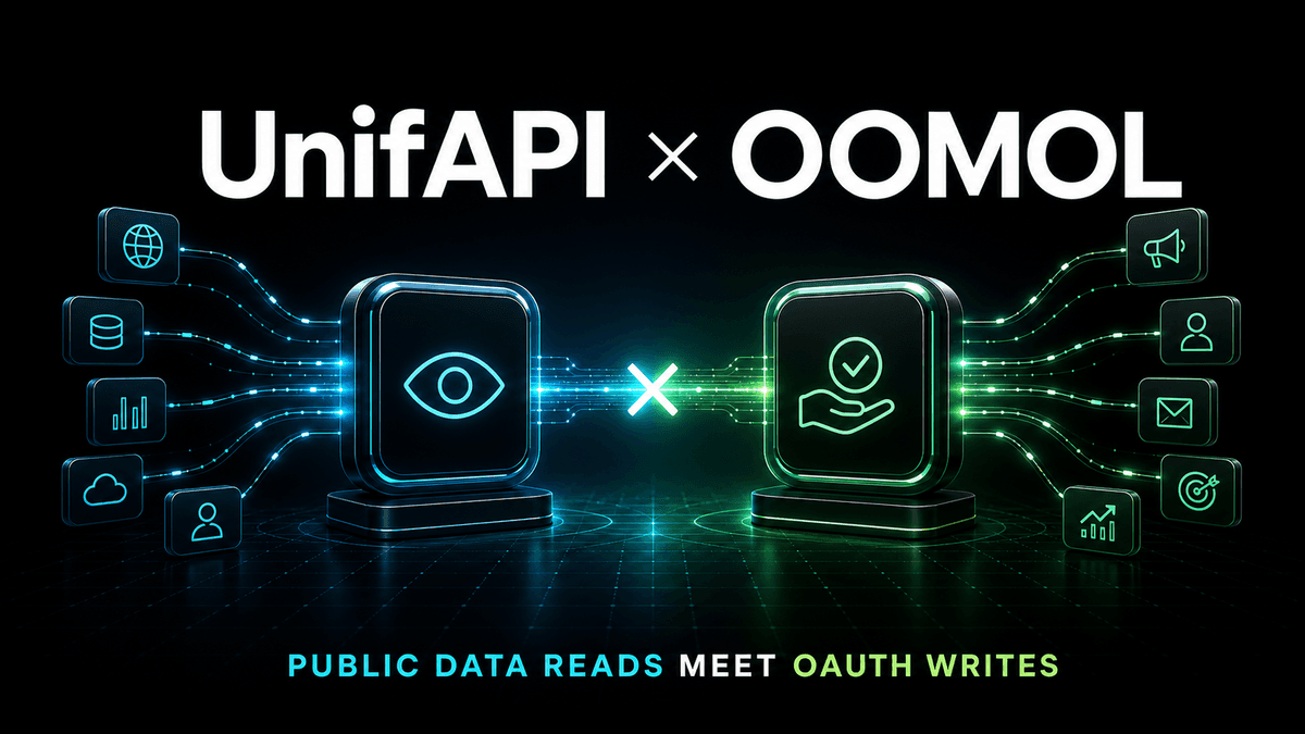 UnifAPI partners with OOMOL: public-data reads meet OAuth writes