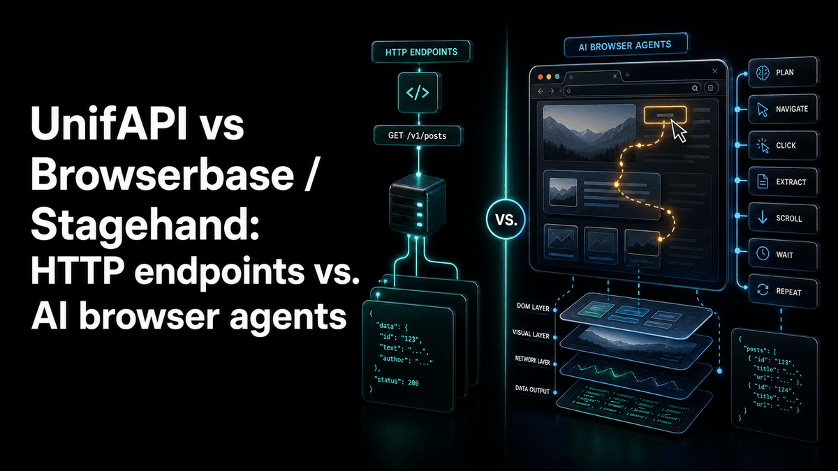 UnifAPI vs Browserbase / Stagehand: public-data Skills vs. browser agents