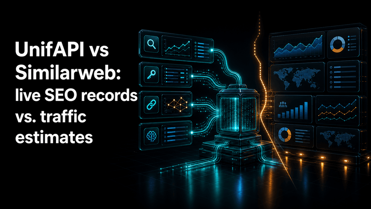 UnifAPI vs Similarweb: live SEO records vs. traffic estimates