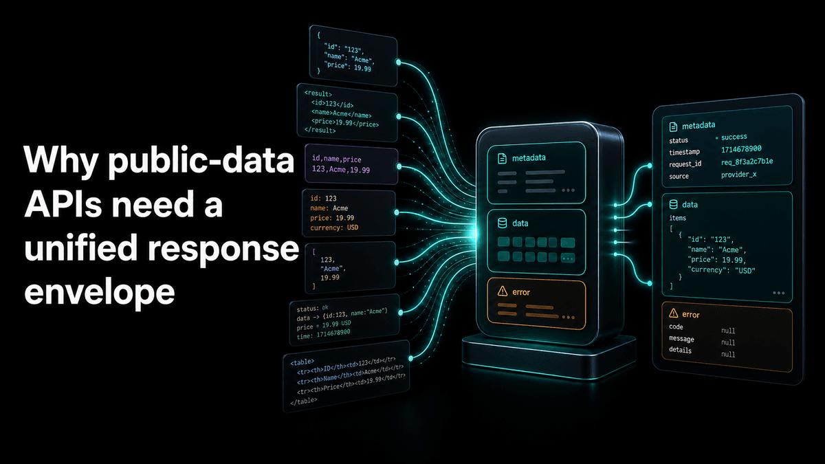 Why public-data Skills need a unified response envelope